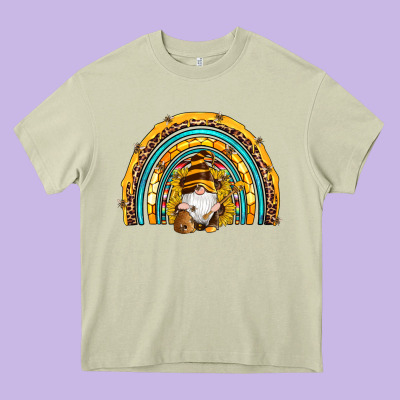 Western Bee Gnomes Sunflowers Beehive Honeycomb Leopard Turquoise Sera Heavy Core Tee Designed By Artiststas