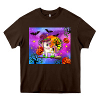 Chocolate Brown halloween unicorn Heavy Core Tee - Zillion Design Studio