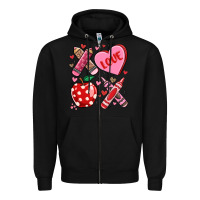 Black valentine xoxo teacher Zipper Hoodie - MaliasSmallBusiness
