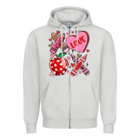 Dove Grey valentine xoxo teacher Zipper Hoodie - MaliasSmallBusiness