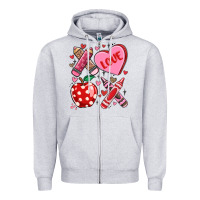 Heather Grey valentine xoxo teacher Zipper Hoodie - MaliasSmallBusiness