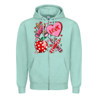 Seafoam valentine xoxo teacher Zipper Hoodie - MaliasSmallBusiness