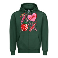 Sports Green valentine xoxo teacher Zipper Hoodie - MaliasSmallBusiness