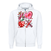 White valentine xoxo teacher Zipper Hoodie - MaliasSmallBusiness