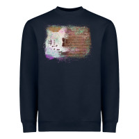 Navy Cowhide Wood Glitter Pattern Heavyweight Sweatshirt - Bettercallsaul