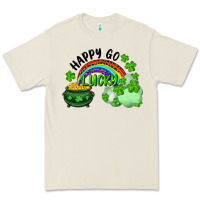 Happy Go Lucky Rainbow Shamrocks And Pot Of Gold Premium Tee | Teevron