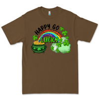 Cacao Happy Go Lucky Rainbow Shamrocks And Pot Of Gold Premium Tee - RanaPortraitStore