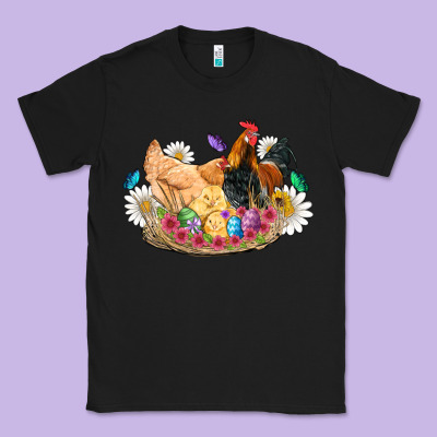 Easter Coop Animals Farm Chicken Chiks Rooster Flowers Butterfly Classic Tee Designed By Artiststas
