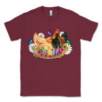Burgundy easter coop animals farm chicken chiks rooster flowers butterfly Classic Tee - Artiststas