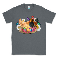 Charcoal Heather easter coop animals farm chicken chiks rooster flowers butterfly Classic Tee - Artiststas
