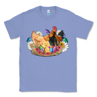 Colony Blue easter coop animals farm chicken chiks rooster flowers butterfly Classic Tee - Artiststas