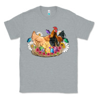 Heather Grey easter coop animals farm chicken chiks rooster flowers butterfly Classic Tee - Artiststas