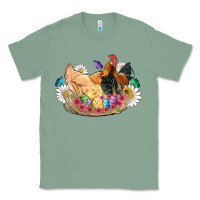 Sage easter coop animals farm chicken chiks rooster flowers butterfly Classic Tee - Artiststas