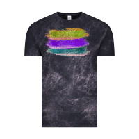 Cloud Black Green Purple Cyan Colored Triple Brush Strokes Vintage Tee - Bettercallsaul