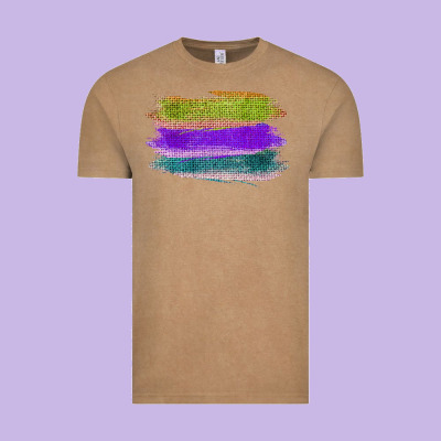Green Purple Cyan Colored Triple Brush Strokes Vintage Tee Designed By Bettercallsaul