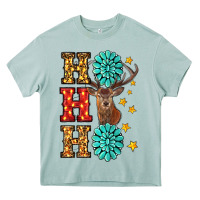 Gemstone And Reindeer Christmas Ho Ho Ho Heavy Core Tee | Teevron