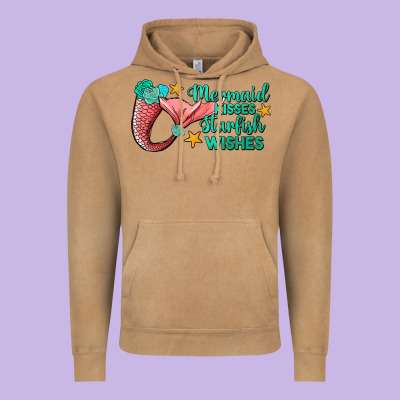 Mermaid Kisses Starfish Wishes Vintage Hoodie Designed By Jahusdesignshop