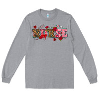 Heather Grey valentines day nurse Long Sleeve Tee - NancyCooperArtShop