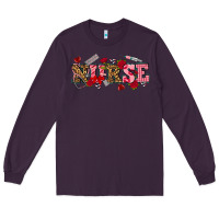 Plum valentines day nurse Long Sleeve Tee - NancyCooperArtShop