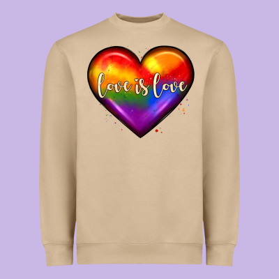 Love Is Love Heart Heavyweight Sweatshirt Designed By Jahusdesignshop