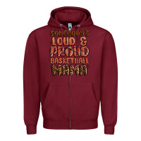 Burgundy somebodys loud and proud basketball mama Zipper Hoodie - MaliasSmallBusiness