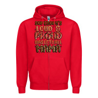 Red somebodys loud and proud basketball mama Zipper Hoodie - MaliasSmallBusiness
