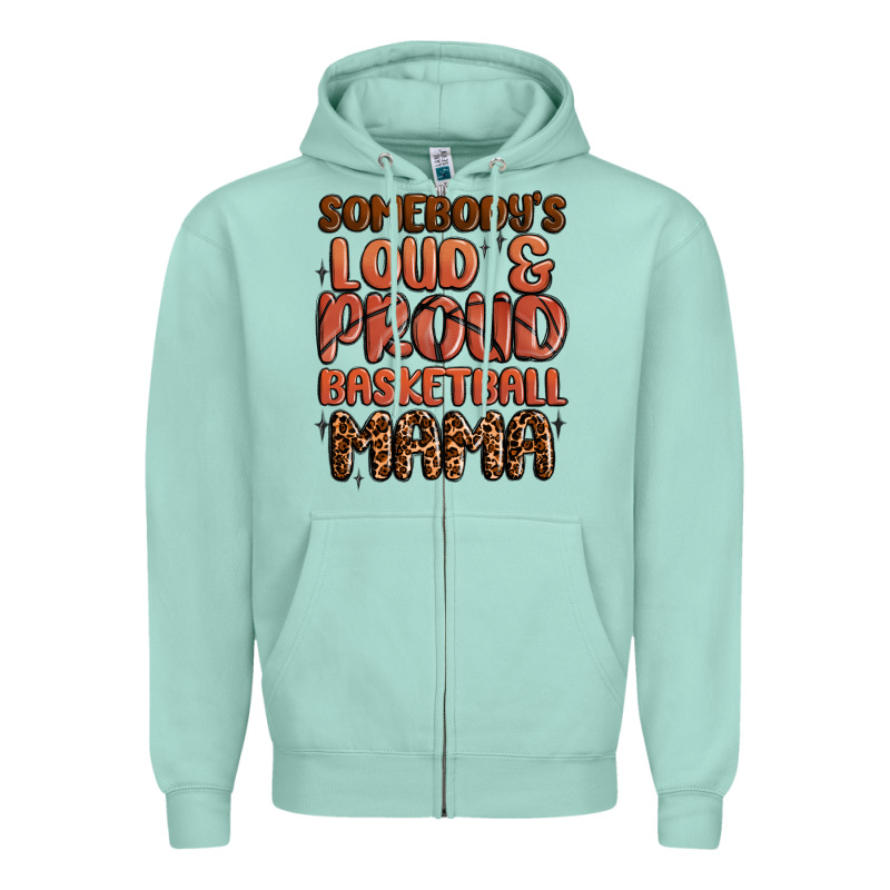 Somebodys Loud And Proud Basketball Mama Zipper Hoodie by MaliasSmallBusiness | Teevron