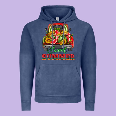 Sweet Summer Watermelon And Truck Vintage Hoodie Designed By Hra Design Shop