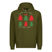 Army Green All Want For Christmas is You Just Kidding I Want Cats Premium Hoodie - Bettercallsaul