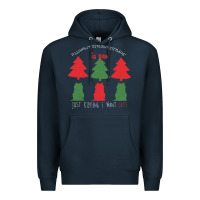 Navy All Want For Christmas is You Just Kidding I Want Cats Premium Hoodie - Bettercallsaul