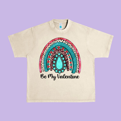 Be My Valentine Gemstone Rainbow Urban Heavy Tee Designed By Jahusdesignshop