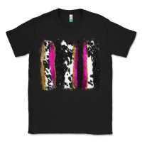Black cow , yellow and pink glitter brushstrokes Classic Tee - AdoDesignShop