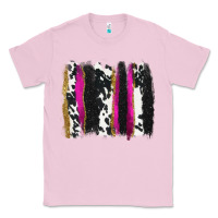Bubblegum Pink cow , yellow and pink glitter brushstrokes Classic Tee - AdoDesignShop