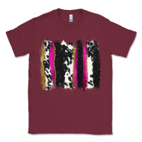 Burgundy cow , yellow and pink glitter brushstrokes Classic Tee - AdoDesignShop