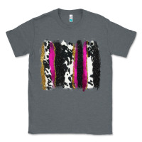 Charcoal Heather cow , yellow and pink glitter brushstrokes Classic Tee - AdoDesignShop