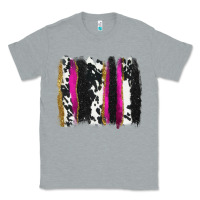Heather Grey cow , yellow and pink glitter brushstrokes Classic Tee - AdoDesignShop