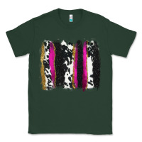 Sports Green cow , yellow and pink glitter brushstrokes Classic Tee - AdoDesignShop