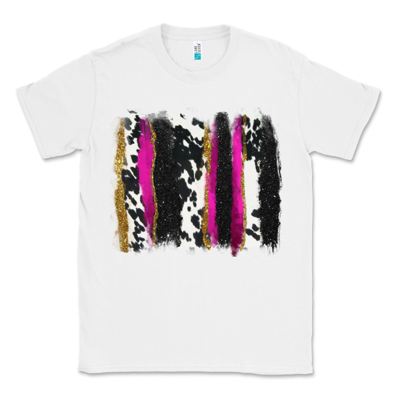 Cow , Yellow And Pink Glitter Brushstrokes Classic Tee by AdoDesignShop | Teevron