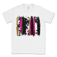 White cow , yellow and pink glitter brushstrokes Classic Tee - AdoDesignShop