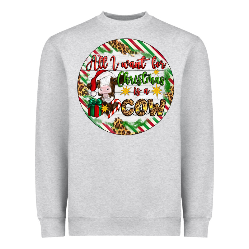 Christmas All I Want For Christmas Is A Cow Heavyweight Sweatshirt by Artiststas | Teevron