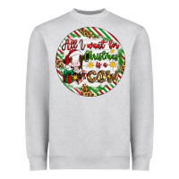 Heather Grey Christmas all i want for christmas is a cow Heavyweight Sweatshirt - Artiststas