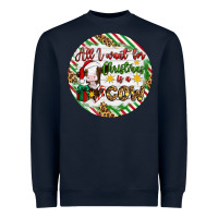 Navy Christmas all i want for christmas is a cow Heavyweight Sweatshirt - Artiststas