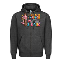 Charcoal Heather a lot can happen in 3 days Zipper Hoodie - MaliasSmallBusiness