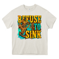 Cream refuse to sink western Heavy Core Tee - texasbilliewilder