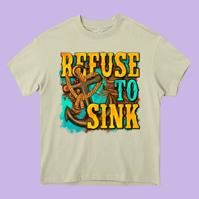Refuse To Sink Western Heavy Core Tee Designed By Texasbilliewilder