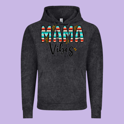 Mama Vibes Vintage Hoodie Designed By Cowhidedigitalart