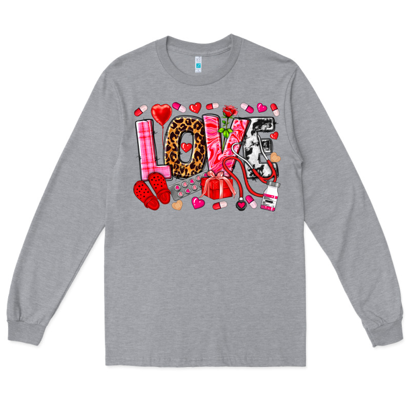 Valentines Day Love Nurse Long Sleeve Tee by NancyCooperArtShop | Teevron