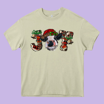 Heavy Core Tee Christmas Joy Heifer Cow