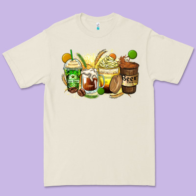 Beer Coffee Cups Premium Tee Designed By Zillion Design Studio