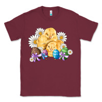 Burgundy chicks eggs daisy easter Classic Tee - Artiststas